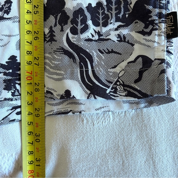 Far West Shirt Short Sleeve Men's Medium Black and White Coastal Nautical Summer - Picture 11 of 12